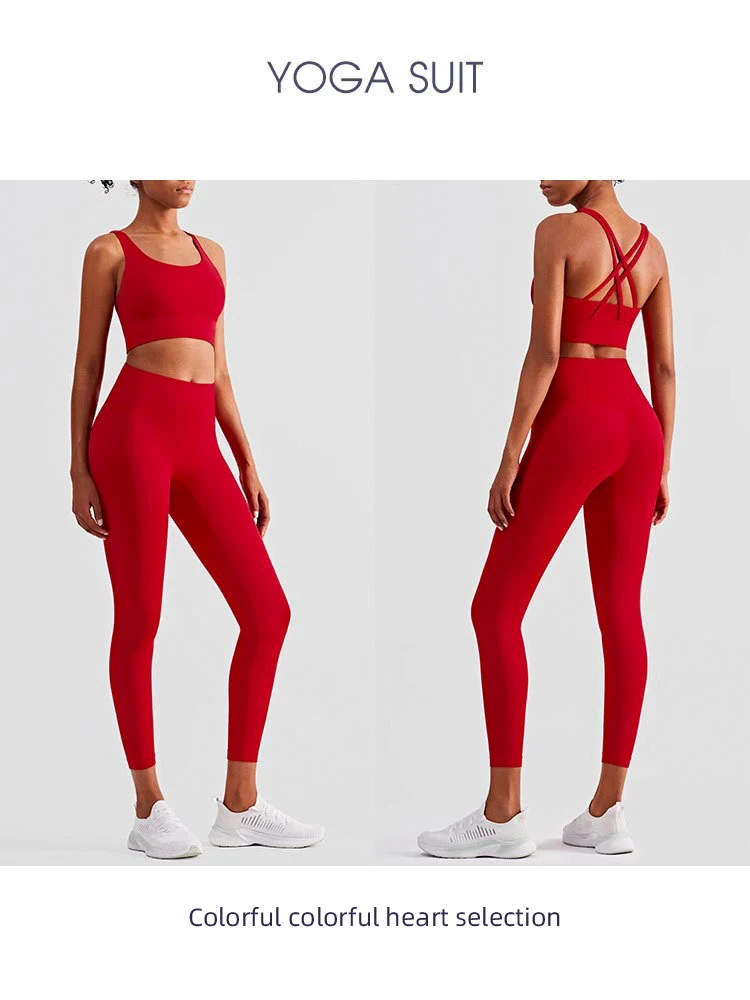 2 Piece Yoga Clothes Women\'s Tracksuit Athletic Wear Pilates Fitness Suit Gym Workout Push Up Clothes Sports Bra Leggings Suit