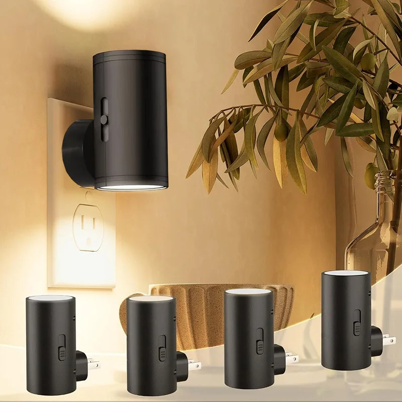 Night Lights Plug Into Wall Dimmable LED Night Lamp Automatic Bedside Lamp with Auto Light Sensor for Bathroom Hallway Decor