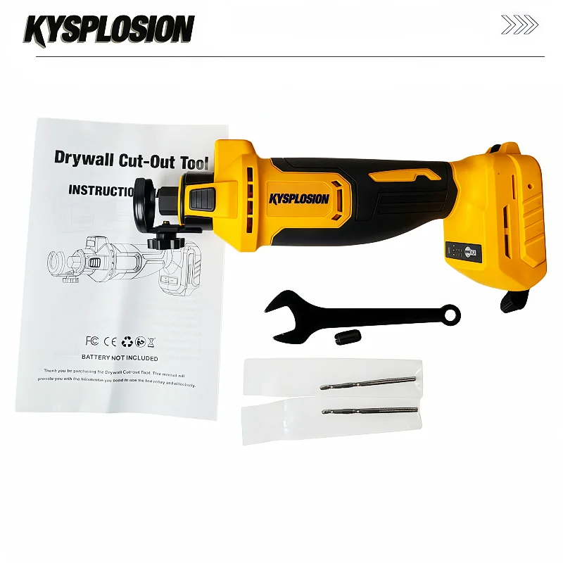 Brushless Cordless Drywall Cut-Out Tool For Dewalt 20V battery 3 Speed Adjustable Rotary Saw with Up to 30000 RPM