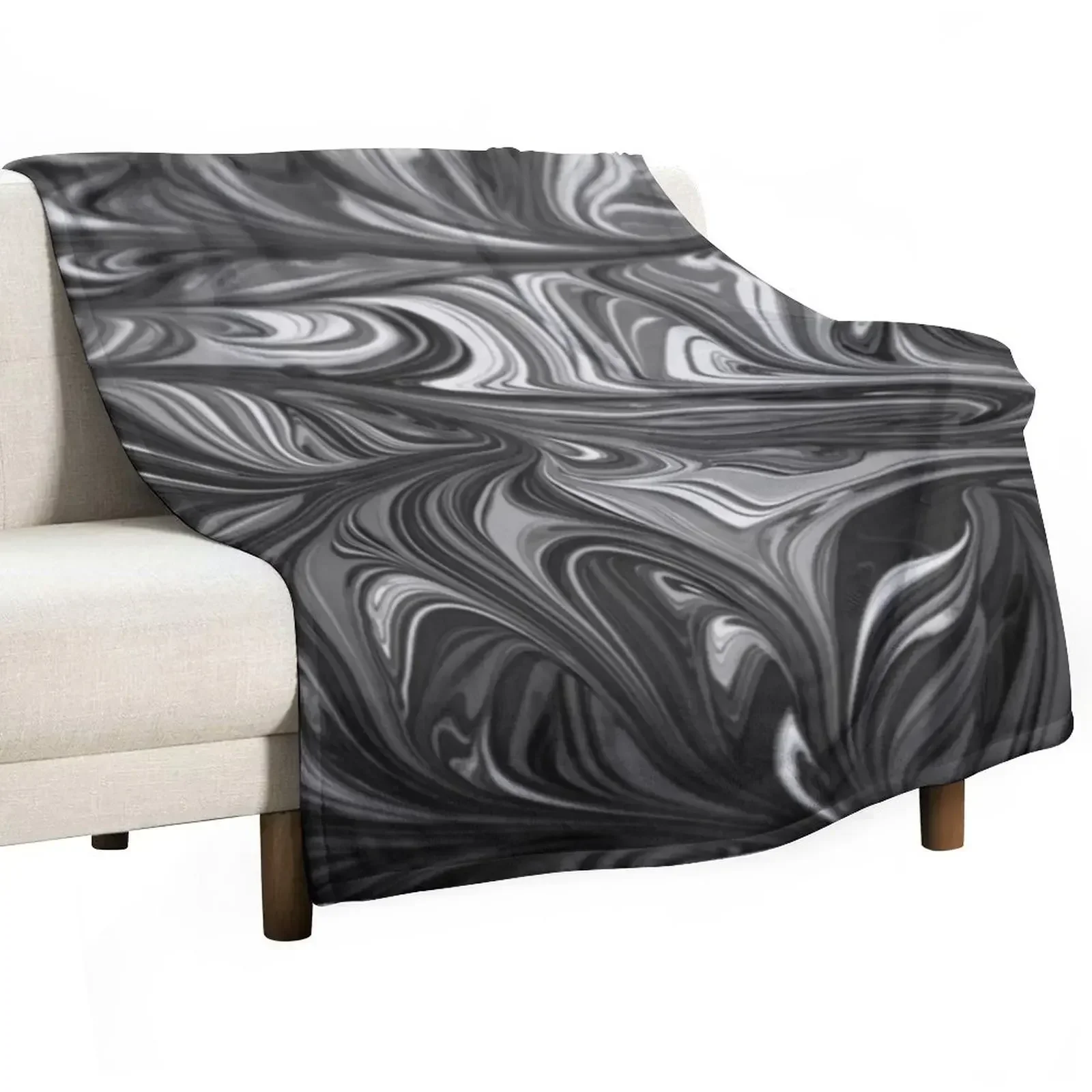 

Modern Black And White Abstract Paint Pattern Throw Blanket Soft Plaid Bed Summer Blankets