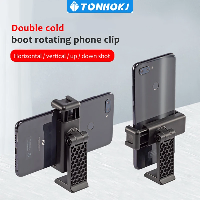 

Phone Tripod Mount 3 Cold Shoes & Arca Port, 360° Smartphone Tripod Adapter，Mount Tripod Monopod Stand，for Android