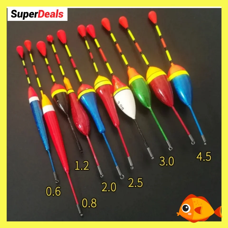 Fishing Light Stick Floats 10PCS Fishing Floats Set Mix Size Buoy Bobber Fluctuate Color Float Buoy For Fishing Accessories