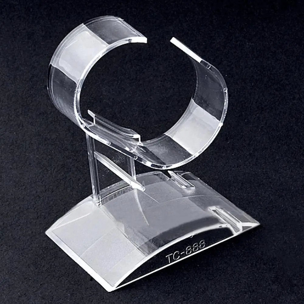 

Clear Plastic Jewelry Bangle Cuff Bracelet Watch Display Stand Holder Rack Wrist Watch Display Rack Holder