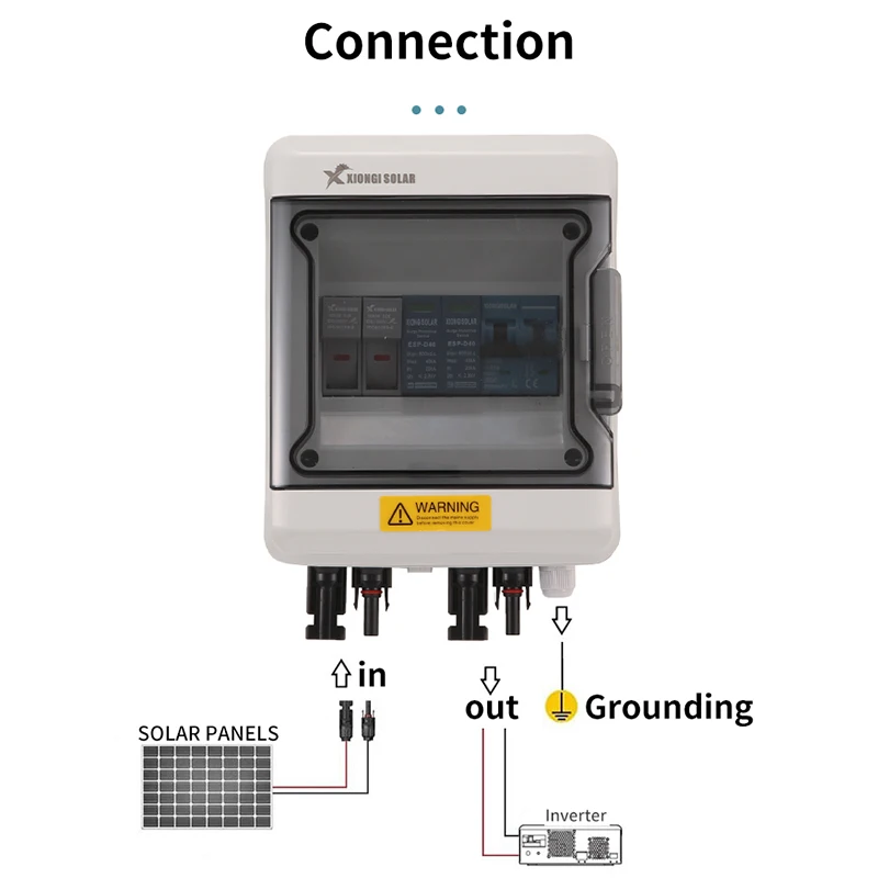 XIONGI-caja combinadora Solar fotovoltaica con protección contra rayos, 1-1-600V, nuevo estilo, fusible azul/negro IP65 MCB SPD, resistente al agua