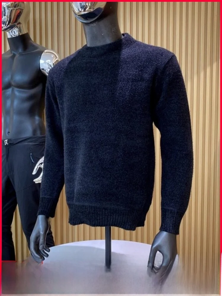

Теплый вязаный свитер на подкладке, удобный круглый пуловер Ne для мужчин, повседневная зимняя одежда из полиэфирного волокна