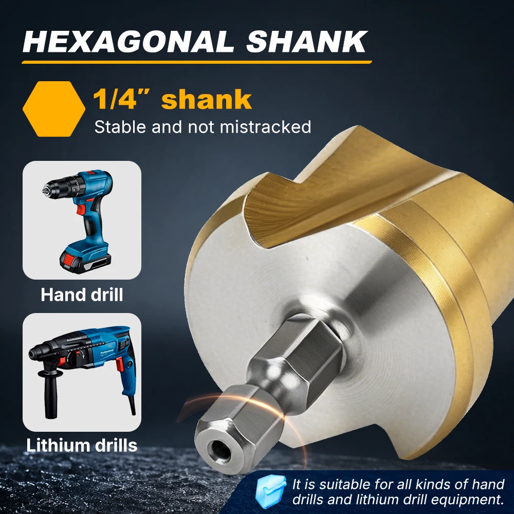HAMPTON Sechskant-Bohrer mit PPR-Griff 24-31/18-24/15-19mm Stufenbohrer für Wasserrohre Mehrschichtige Locherweiterung – Detail 5