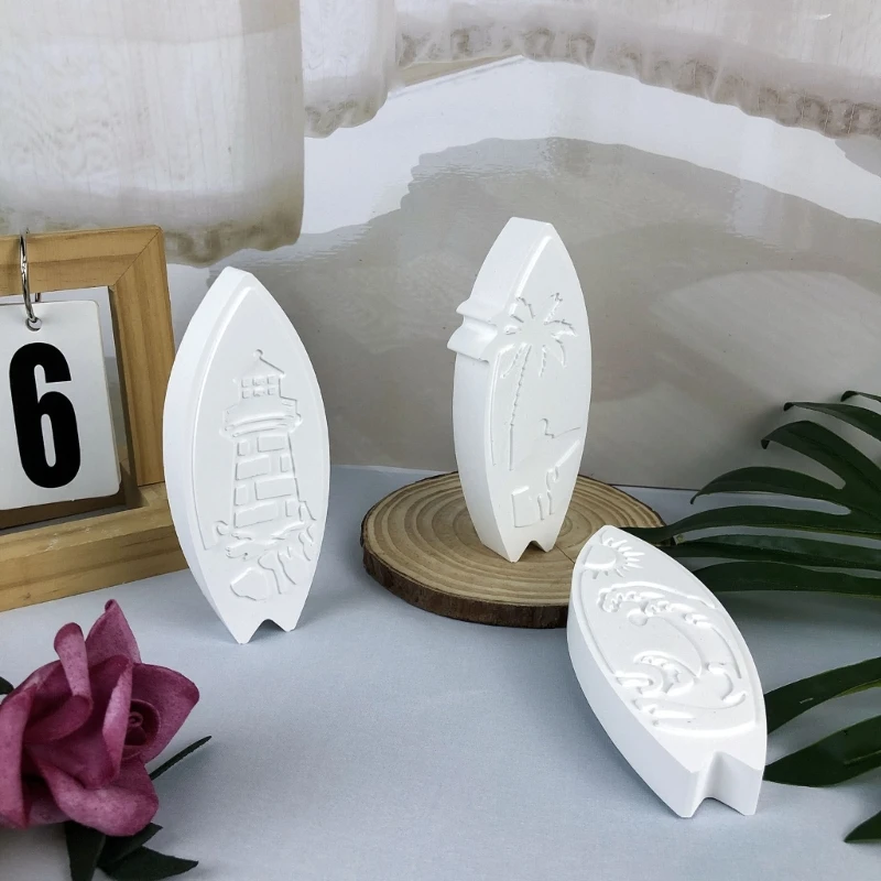 

Силиконовая форма в форме доски для серфинга для свечей, цементных штукатурок, многоразовая гибкая детализация, безопасные