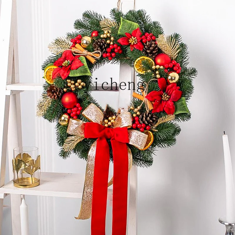 

ZC new Christmas gift Christmas wreath 50/60/80 CM door hanging wreath wall hanging wreath shopping mall window ornament