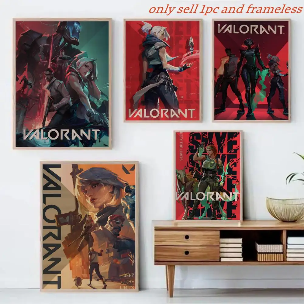 Video Game V-Valorant Painting Calligraphy Canvas Mural For Interior Walls Crease-Free Beautiful For Living Room Bedroom