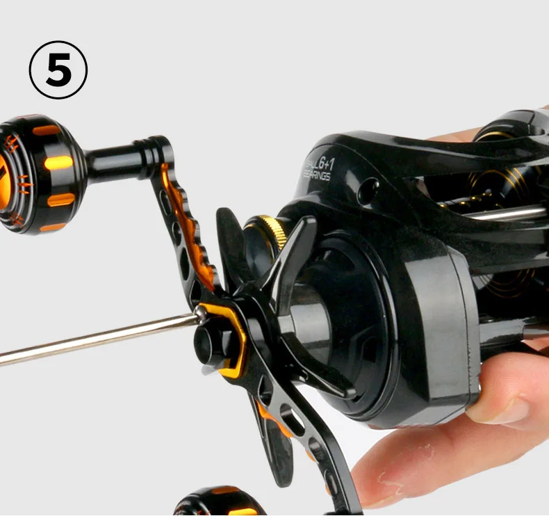 DEUKIO Carbon Fiber Baitcasting Angelrolle Griff Modifikation Metall EVA Knöpfe Rocker Leichter DIY Ersatz – Detail 7