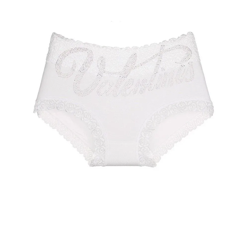 

Sweet Mid-Waist Women's Underwear Seamless Lingerie Lace Triangle Panties Crystal Rhinestone Briefs Gifts