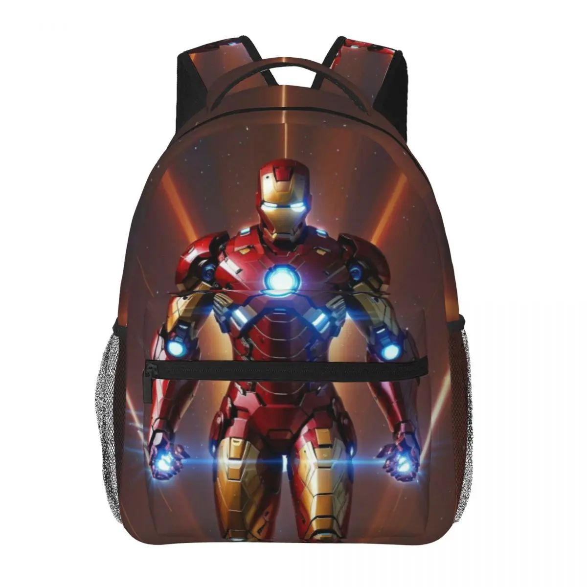 Mochila informal ligera con estampado de Iron Man para la escuela, compras al aire libre, oficina, 17 pulgadas