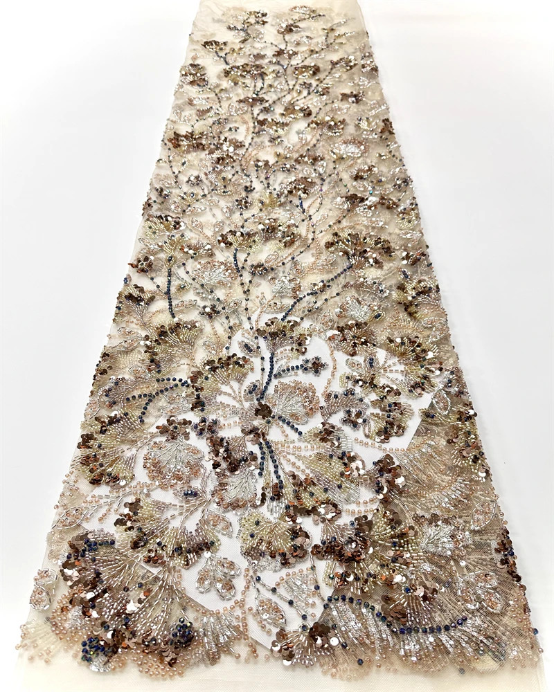 

Высококачественная африканская кружевная ткань с блестками, ручная работа, вышивка бисером, свадебный материал, стиль 2026 для свадебных платьев и специального O