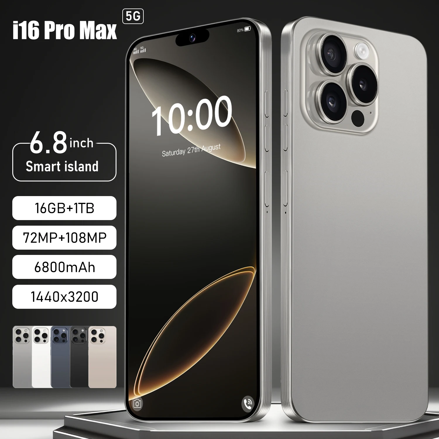 

2026 New I16 Pro Max HOT Pad Tablet PC 6.8inch HD Android 14 16GB+1TB 6800mAh Battery 4G 5G Dual Sim Card WiFi GPS Google Tab