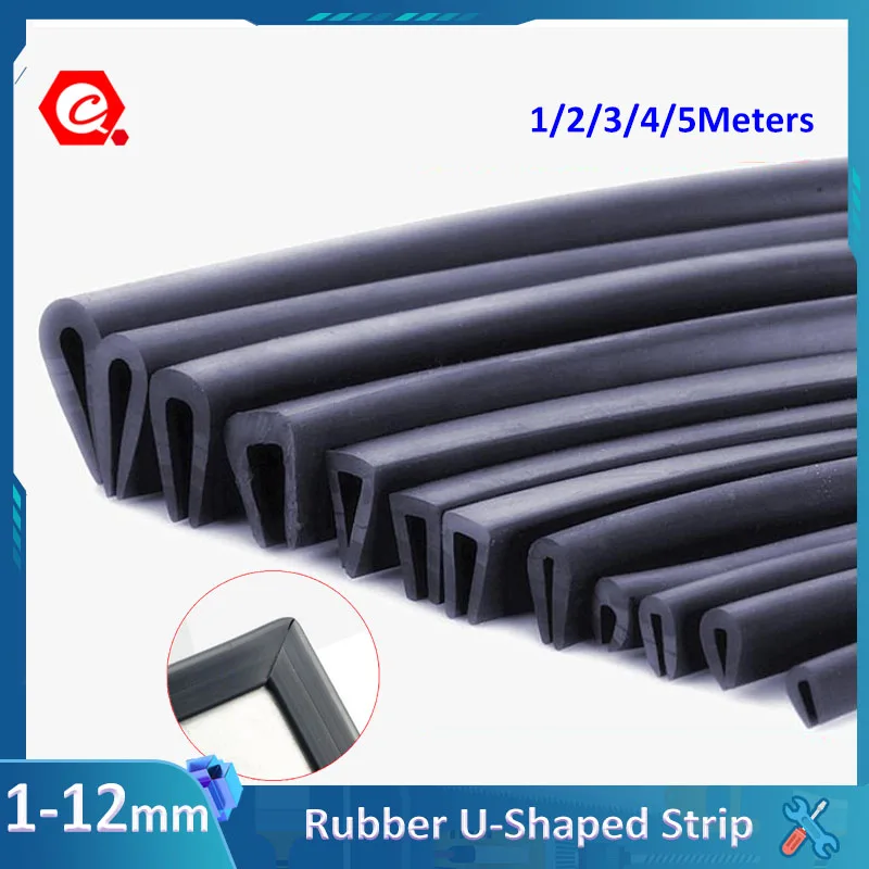 

1-5M Black Rubber U-Shaped Strip Edging Sealing Strip Anti-Collision Protective Metal Glass Edge With Clamping Groove