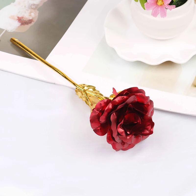Regalo di san valentino per l'anniversario dei fiori di rosa d'oro placcato oro 24k