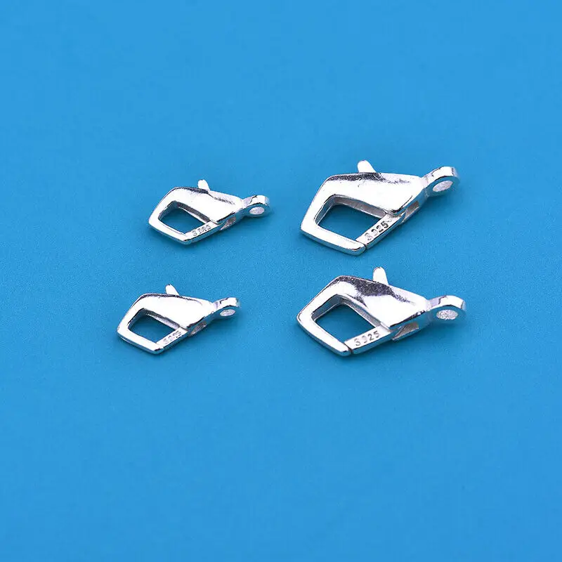 S925 Sterling Silver Elegant Fashion Diamond QQ Buckle Hand-Woven Handmade Ornament DIY Accessories Material Clasps Hooks