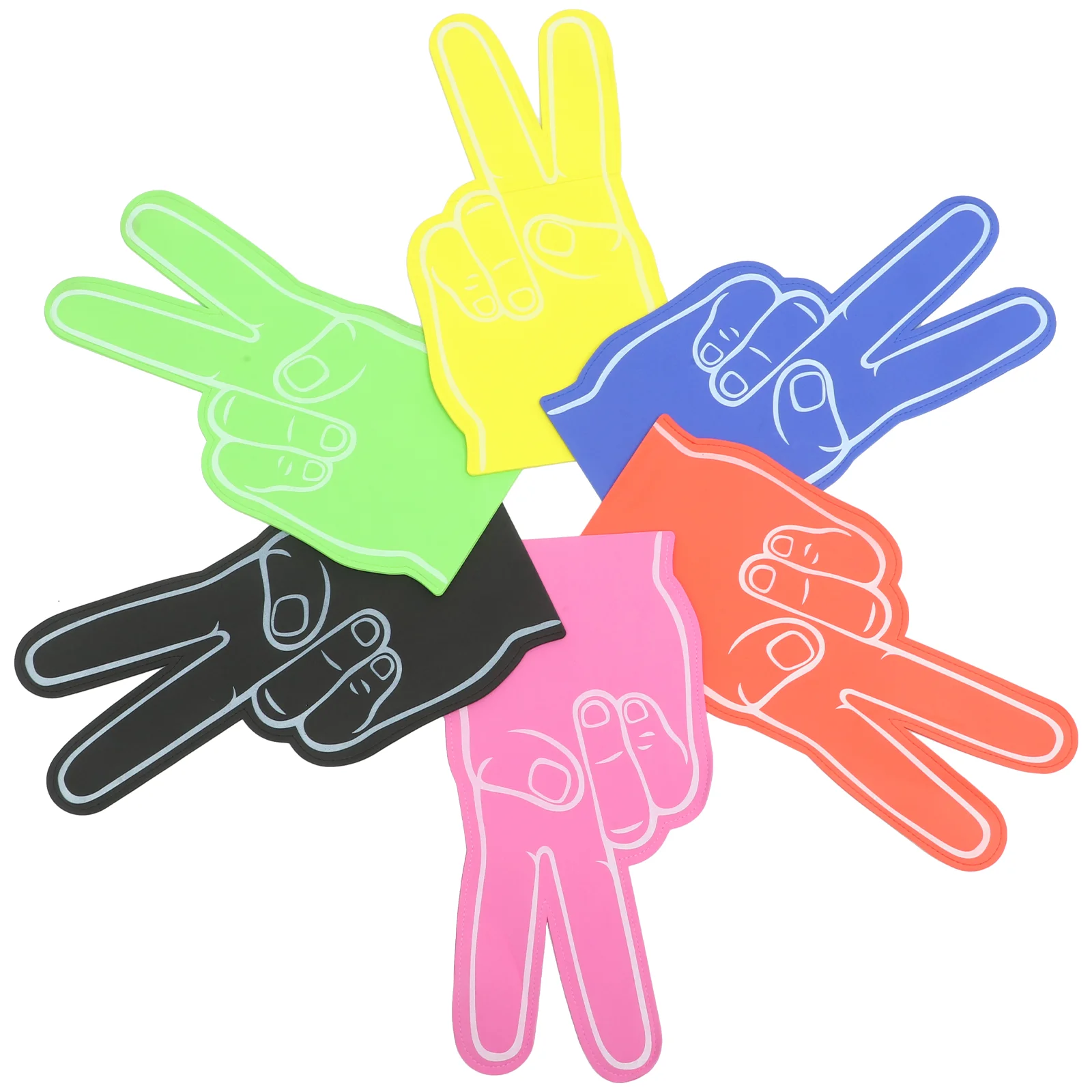 6 Pcs Foam Fingers Hand Bulk Sports Funny Party Favors Giant Hands Eva Glove