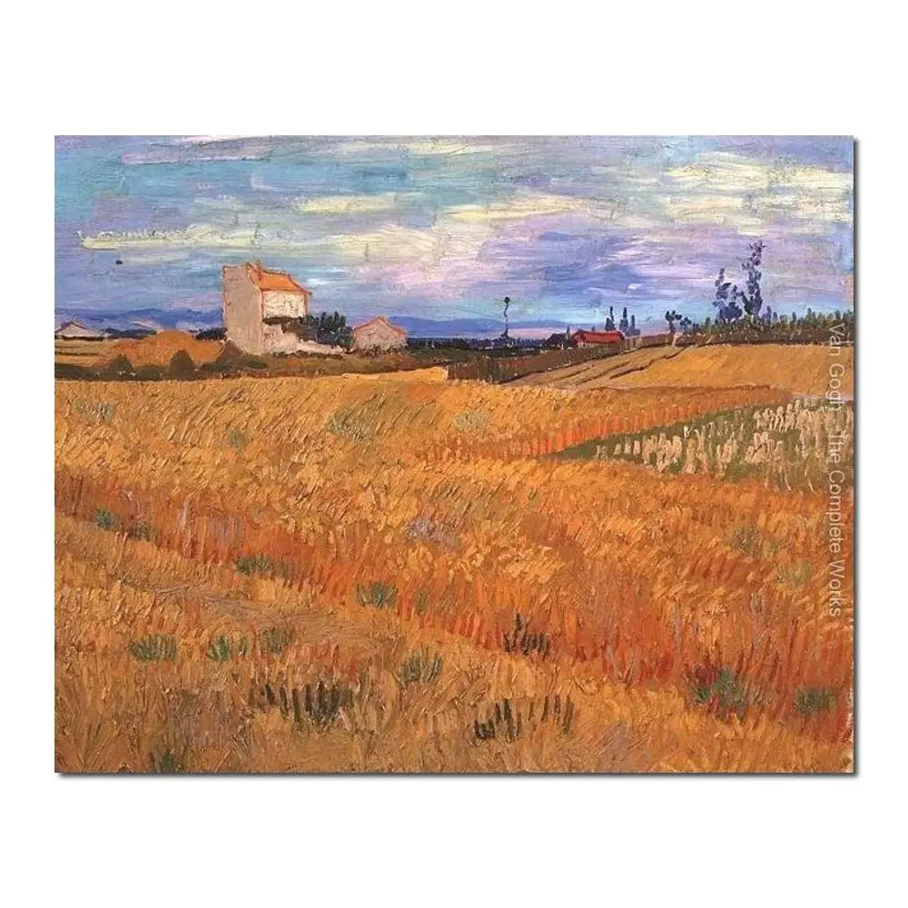 

Wheat Field Landscape Canvas Art Vincent Van Gogh Handmade Oil Painting Reproduction Famous Artwork Living Room Decor