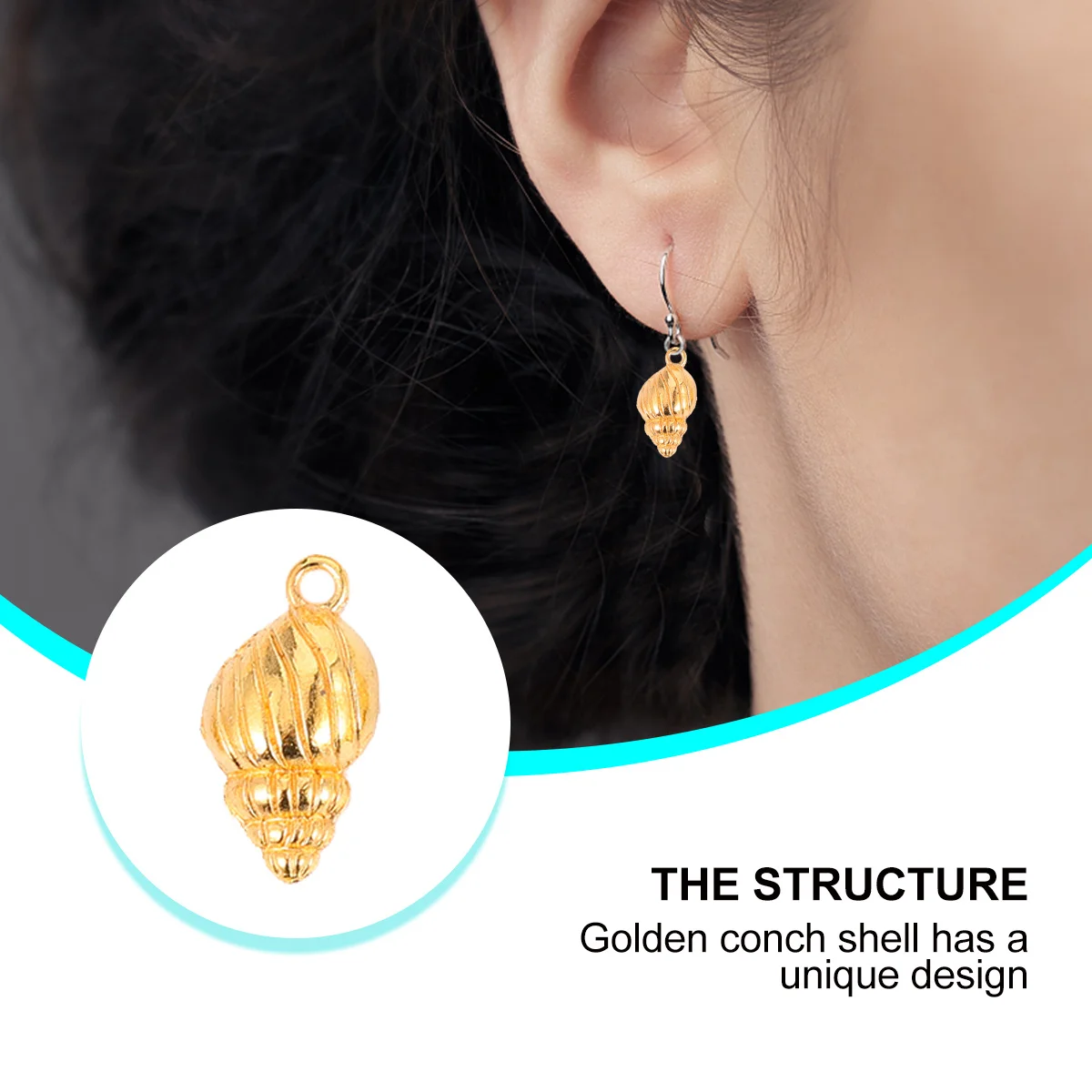 

Seashell Pendent Golden Alloy DIY Craft Accessory Durable Beautiful Jewelry Making Shell Charms Beach Necklace Pendant