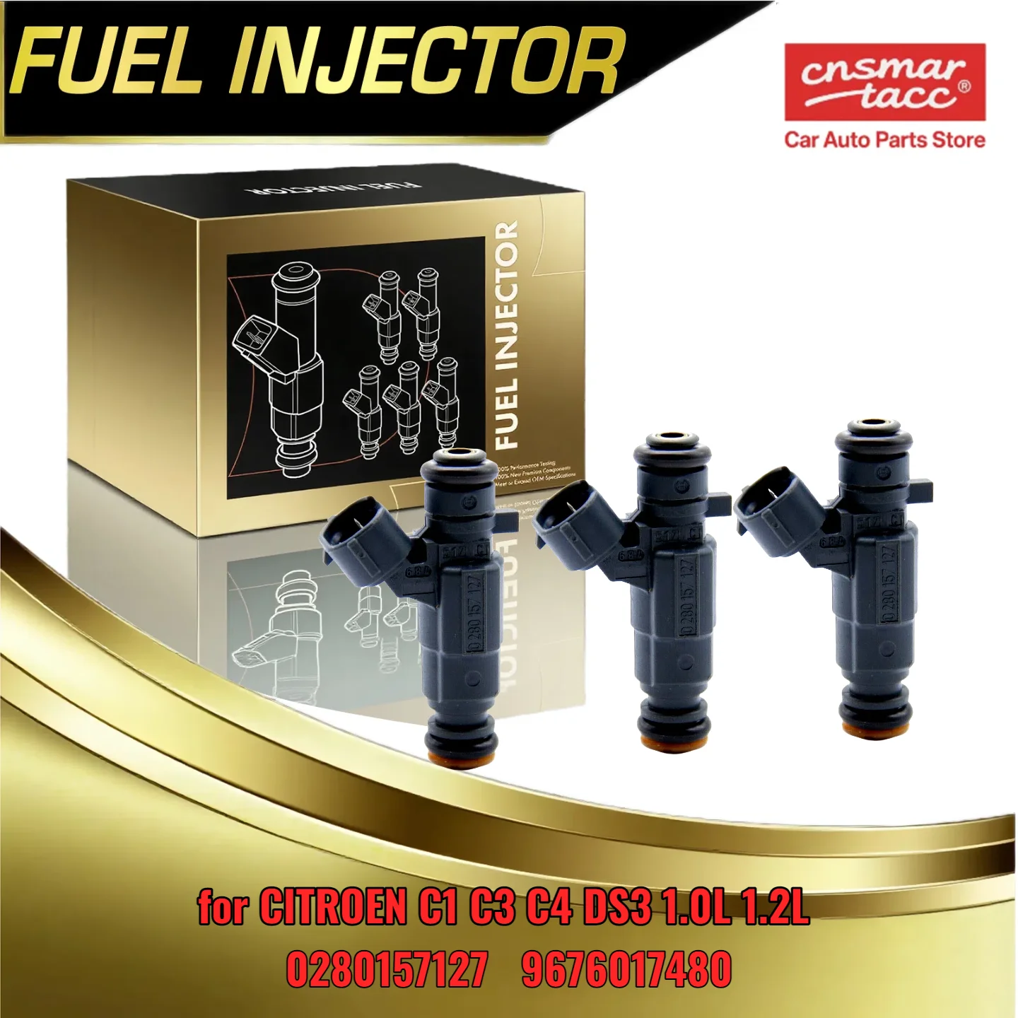 

3pcs Brand New Injector for CITROEN C1 C3 C4 DS3 Fit 1.0L 1.2L Engines 0280157127 9676017480