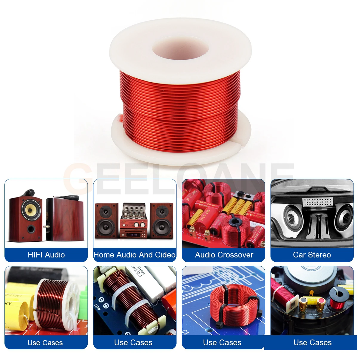 "GEELOANE 4N OFC катушка индуктора с воздушным сердечником 0,8 мм 0,3 мГн-0,8 мГн - кроссовер динамика с полой круглой рамкой для аудиоаксессуаров HIFI