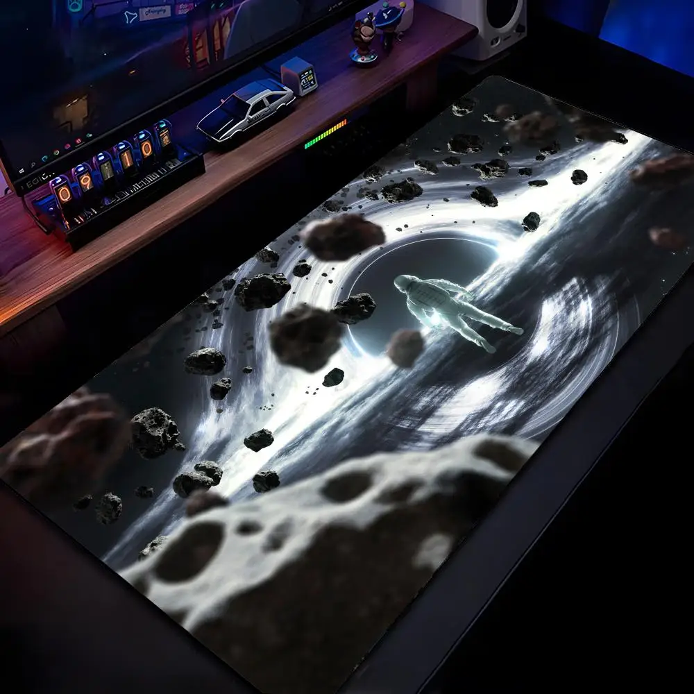 

Black Hole Astronaut Mouse Pad Mousepad HD Printing Computer Gamers Locking Edge Non-slip Mouse Pad XXL90x40cm Keyboard PC Desk