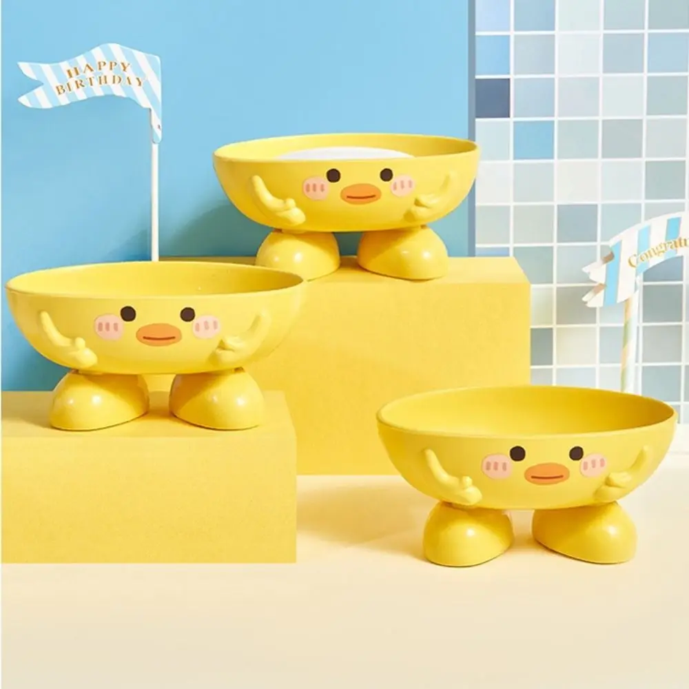 Drainable Storage Rack Portable Cartoon Little Yellow Duck Soap Container Yellow Durable Soap Box Holder