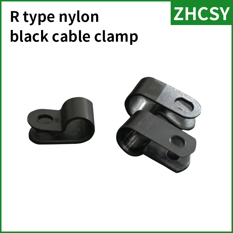 

Freeshipping 100PCS/Set 3.3 5.3 6.4 8.4 10.4 13.2 16 19 R-Type Nylon Cable Clamp Black Clips Fixed Insulation Management Line