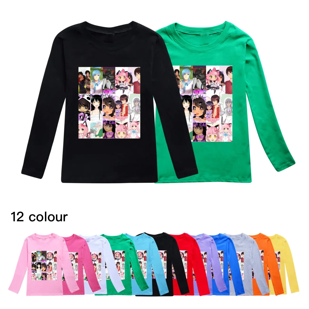 

APHMAU Merh Tshirt Kids Cats Aaron Lycan Clothes Teenager Boys O-Neck Casual T-shirts Girls Long Sleeve Tops Children's Clothing