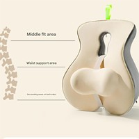 Premium Memory Foam Lumbar Support Cushion Comfort Lumbar Supports Pillow, Back Rest Pillow With Adjustable Slider Ergonomic