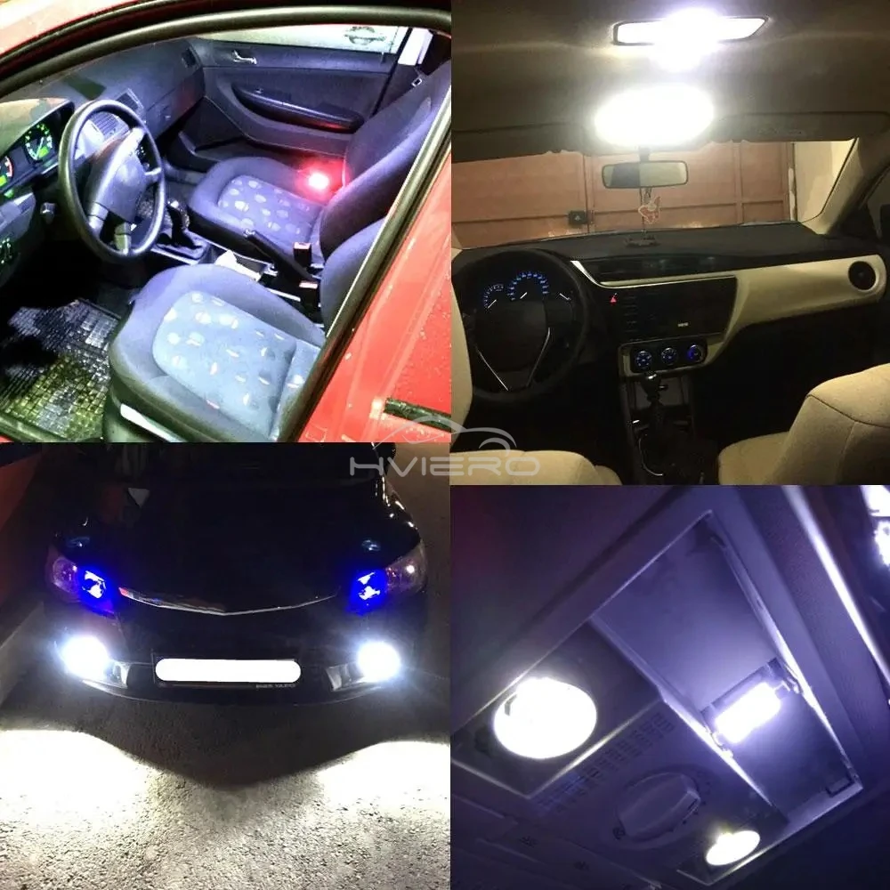 1pcs Car Led T10 194 W5W Wedge 6smd White 1206 12V Turn Signal Parking Dashboard Licence Plate Lamp Interior Reading Dome Light