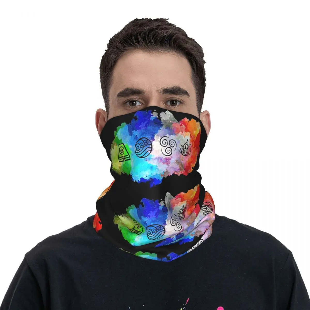 Avatar The Last airdobladora-los cuatro elementos-Bandana Horizontal para el cuello, bufanda estampada para la cara, pasamontañas cálido para deportes al aire libre