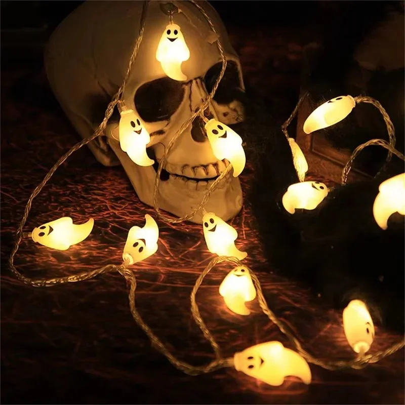 LED Halloween Ghost String Lights, Flashing Ghost Lights for Party Decor, Create Lively Energetic Holiday Atmosphere