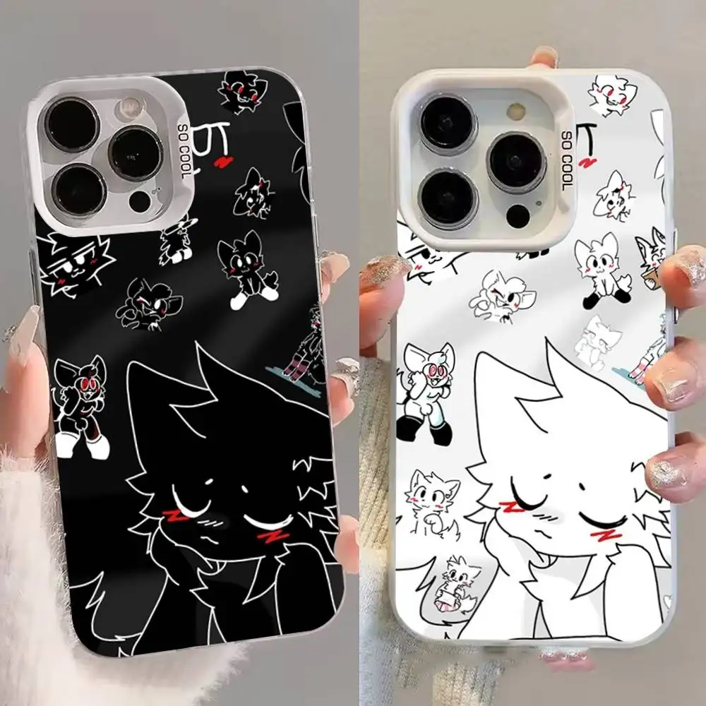 

Boykisser Cat Phone Case For iPhone 16,15,14,13,12,11,8,7,Pro,Max,Plus,Mini,XS,SE White Candy Matte Shockproof Cover