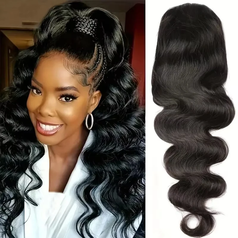 Body Wave Human Hair Drawstring Ponytail Clip In Brazilian Remy Hair Ponytail Natural Color Heat Resistant Pony Tail For Women