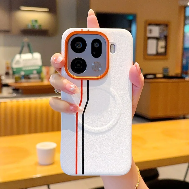 Para Oppo findx9 funda de teléfono líneas findx9pro chapa de carcasa magnética