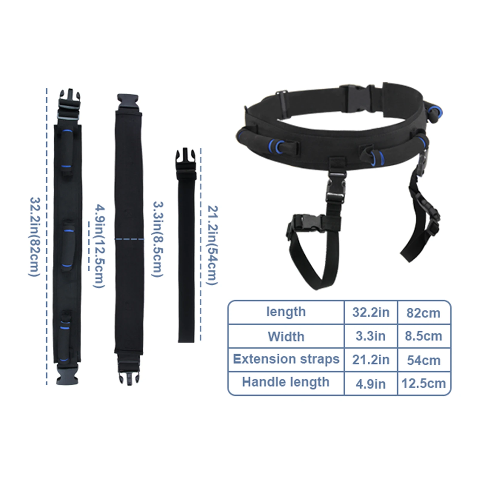 Leetye Mei Gait Transfer Belt with Leg Strap for Seniors 3 Handles Elderly Lift Assist Devices Patient Mobility Standing Aids