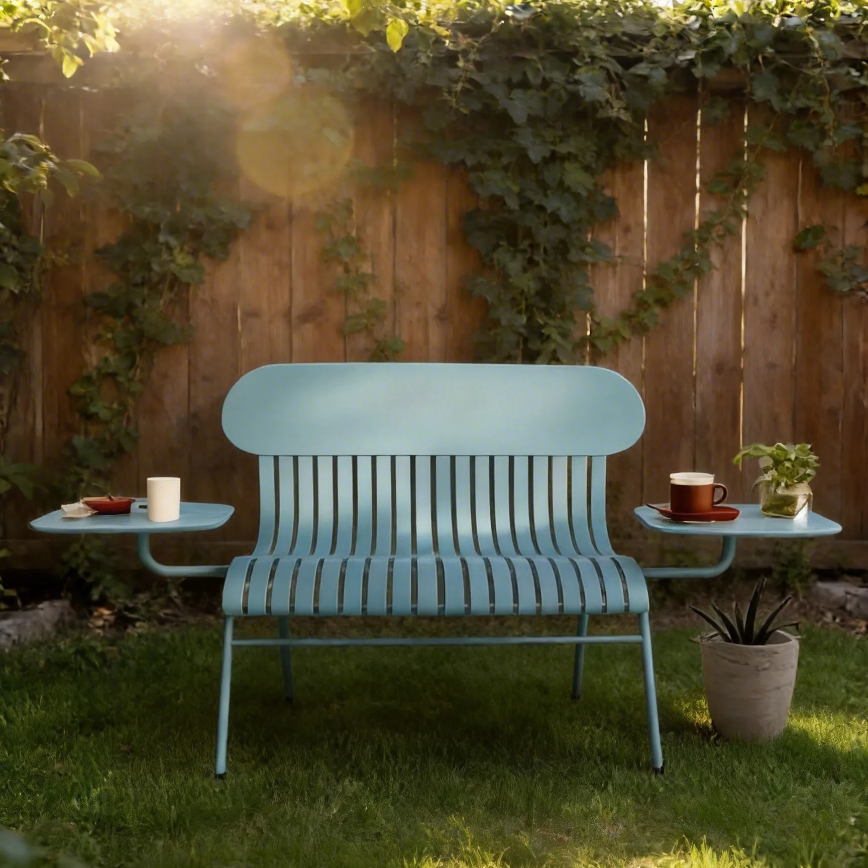 HYS Outdoor Double Chair Milk - đánh giá và giá Coffee Tea Gardens