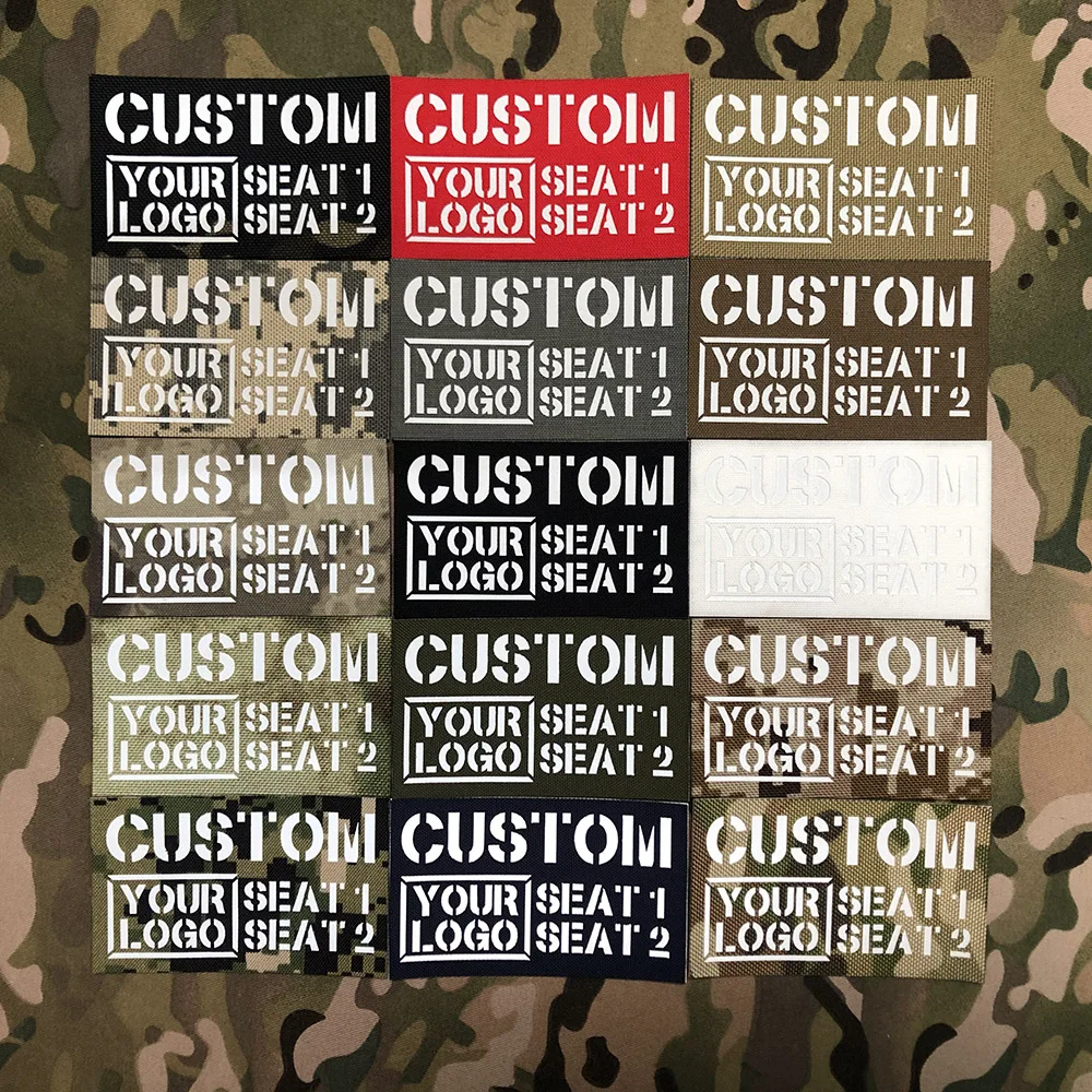 IR IFF Infrared Reflection Patch Custom Laser Cutting  Name Tapes Tag Brand White Letters Morale Tactics Military Airsoft