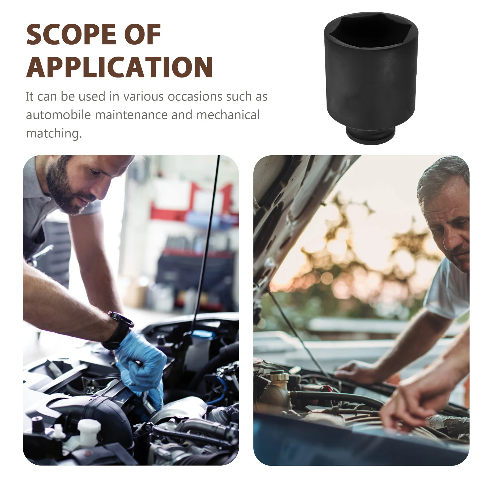 1/2 محرك تأثير المقبس مجموعة عميق المقبس أداة مفتاح الربط للحفر الكهربائي عزم دوران عالي مساحة ضيقة قوي خفيفة الوزن اليد المدمجة