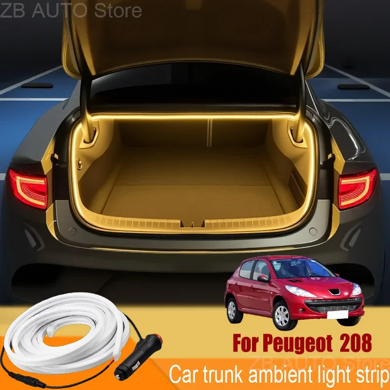

For peugeot 208 Automobile trunk ambient light automatic sensing car interior lighting with accessories