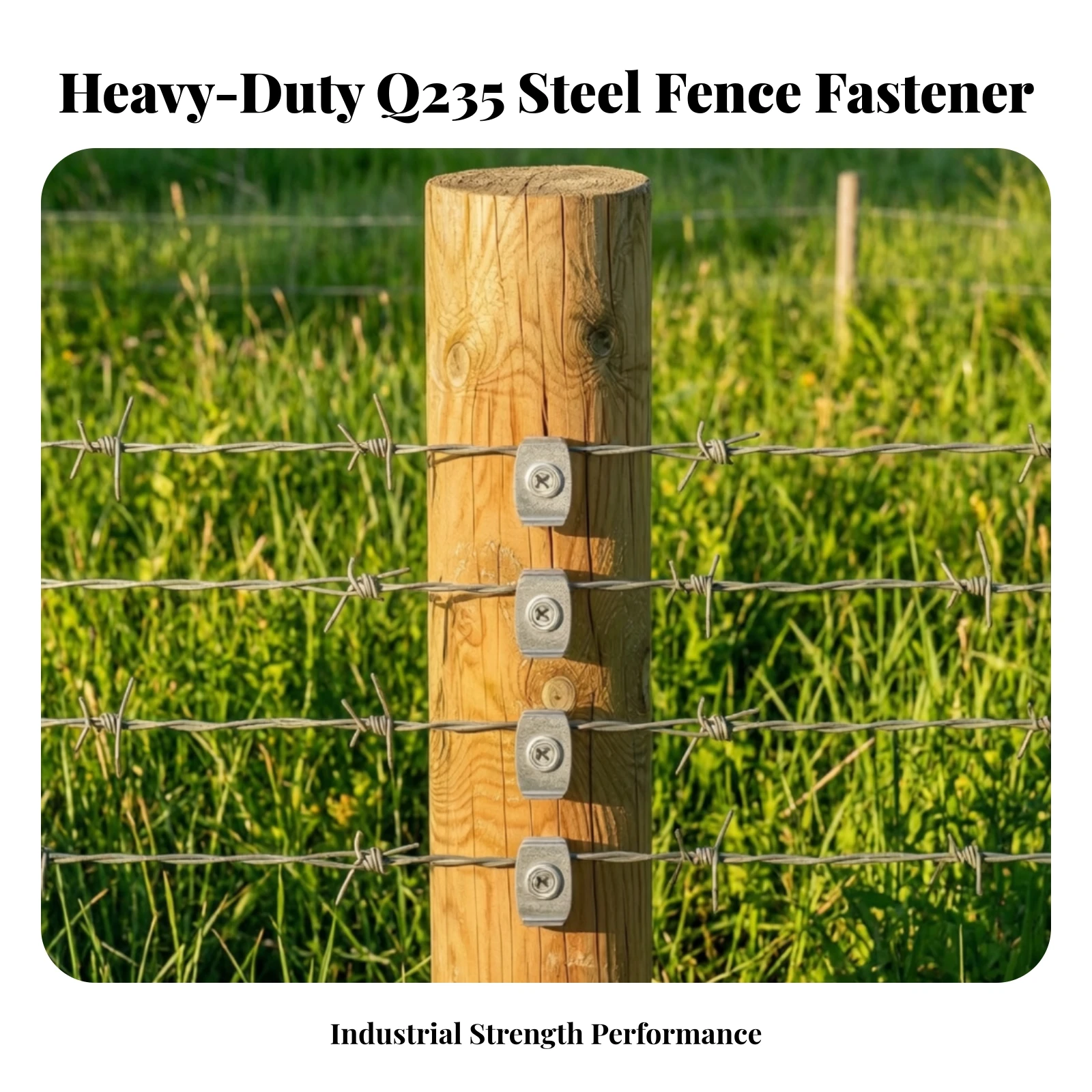 50 Pieces Metal Wire-Fence Fastening Stake Easy Install Fence Fastening Stake with Integrated Screw High Holding Power