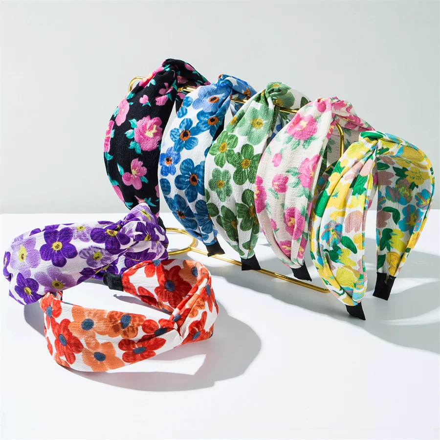 

Pattern cross fabric wide-brimmed headband for women, fashionable, simple and casual hairband, cute children's hair accessories