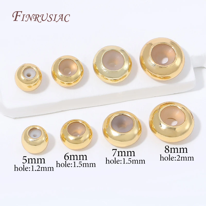 18K Gold Plated Adjustable Sliding Beads,Metal Positioning Beads with Rubber Inside,Stopper Beads For Bracelet Necklace Making