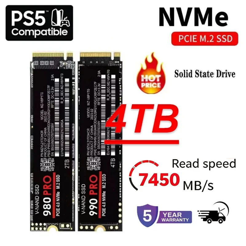 2026 SDD 980Pro 990Pro High Speed M2 NVMe PCIe4 1TB Solid State Drive Internal Storage Upgrade For PS5 Gaming Mac Desktop Laptop