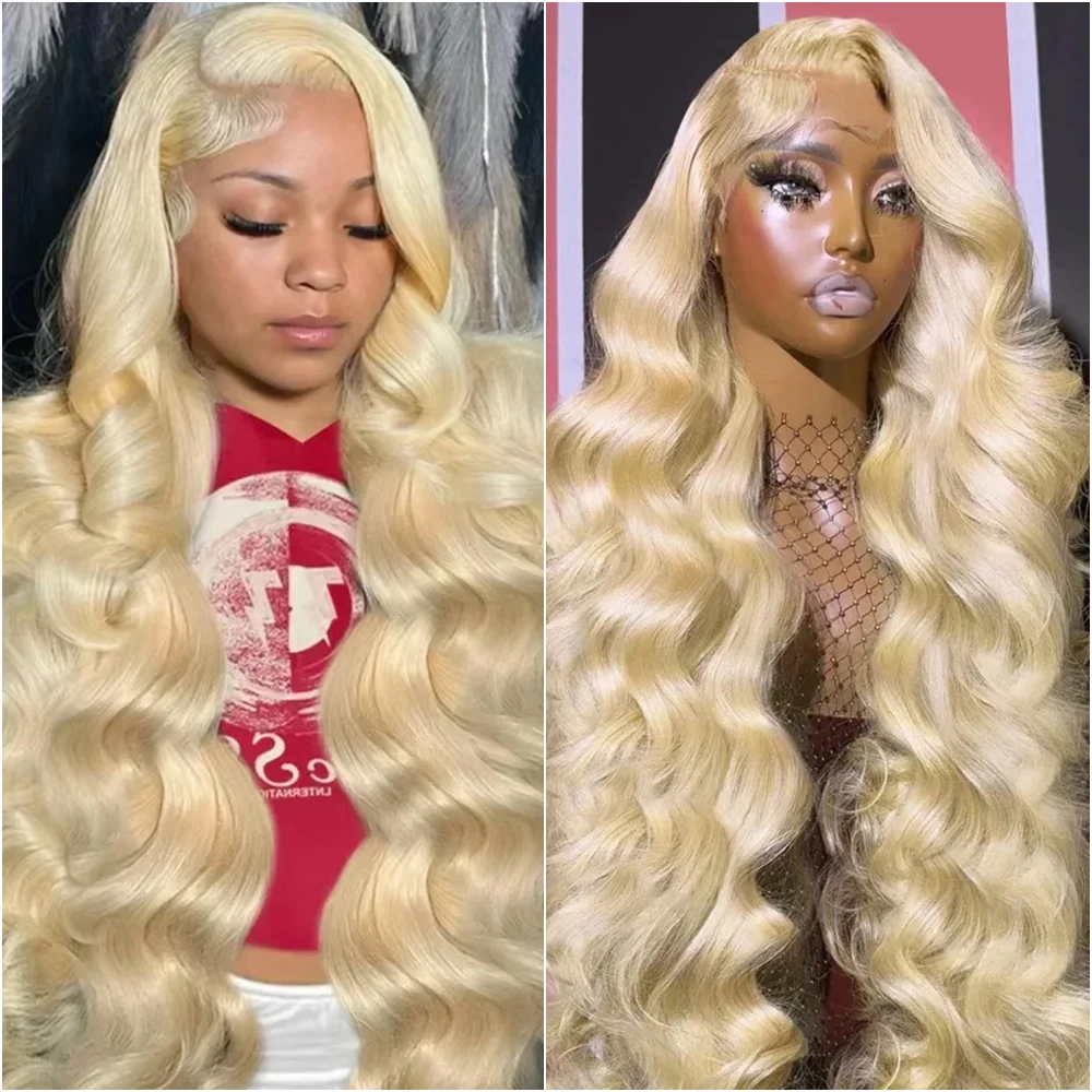 

13x6 HD Прозрачный кружевной фронтальный 613 Блондинка Объемная волна Парик 13x4 Кружева спереди Бразильские парики из 100% человеческих волос Предварительно сорванные плотность 200