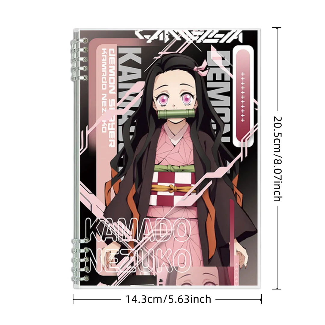 Demon Slayer A5 Detachable Ring Binder Notebook, Lined Pages,60 Sheets/120 Pages Anime Journal for School & Fans