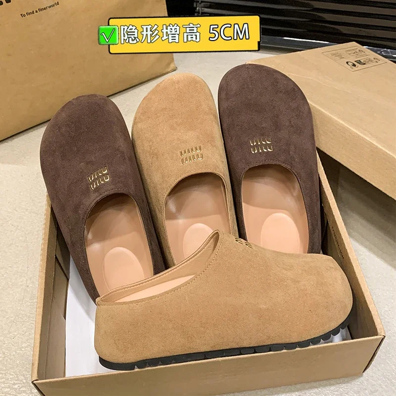 ผู้หญิงแฟชั่นรองเท้าแตะสบาย Covered Toe หนา Soled รองเท้าแบนกลางแจ้งเพิ่มในร่มบ้าน Zapatillas De Mujer