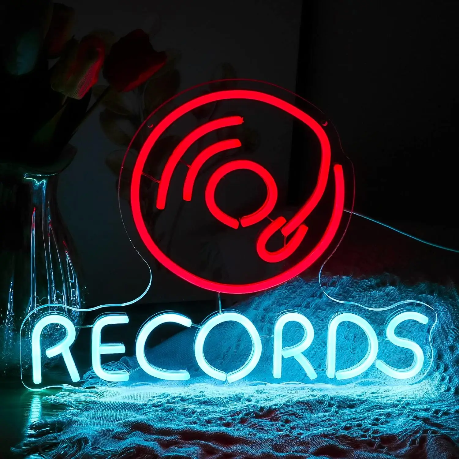 

Vinyl Records Neon Sign For Wall Decor Aesthetic Grunge 5/12V USB Dimmable Room Decor Energize Your Space With Magical Ambiance